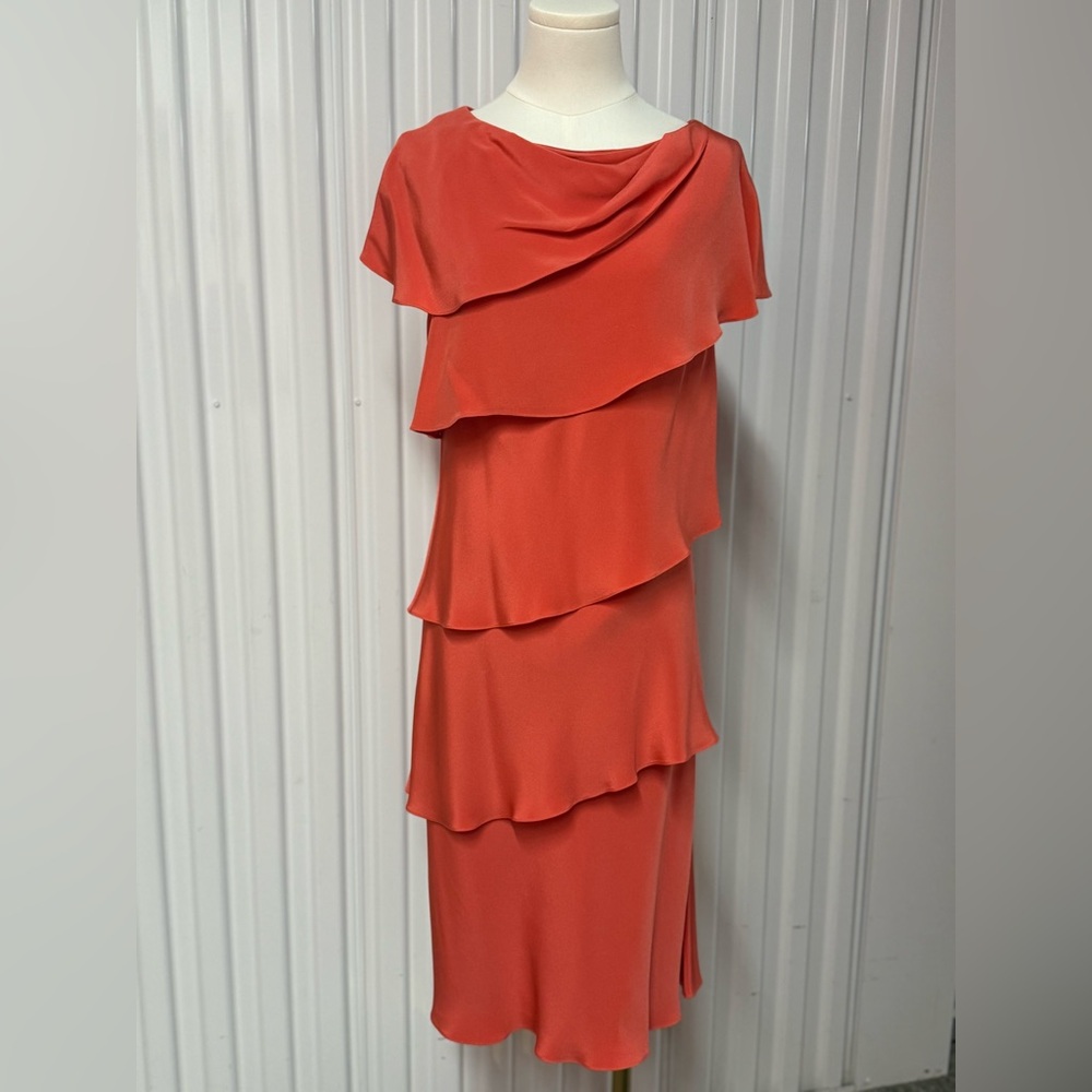 Melinda Eng Asymmetrical Coral Dress